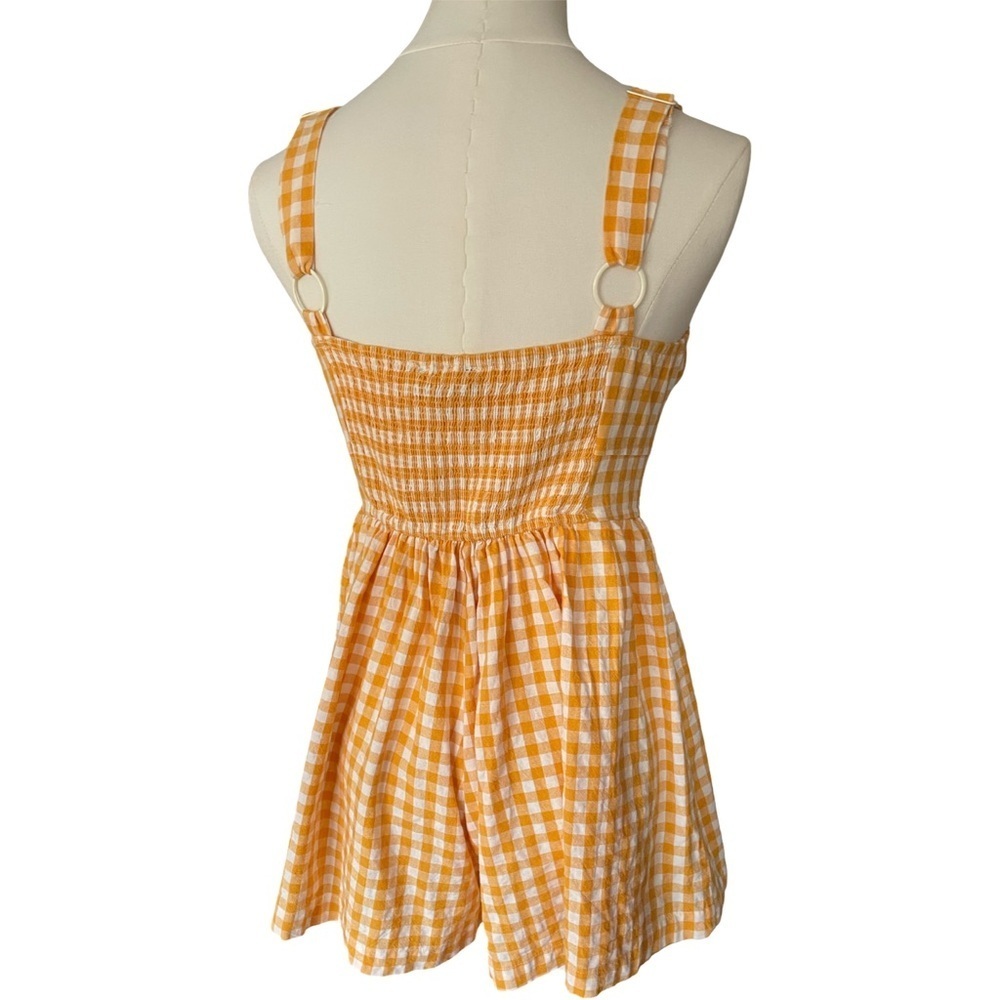Lulu’s Precious Trend Yellow and White Gingham Bustier Romper Size Small - Picture 12 of 14